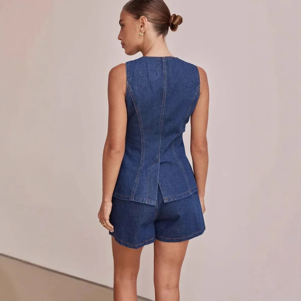 100% Cotton Denim Outfit for Women - Casual Style Set for Everyday Wear