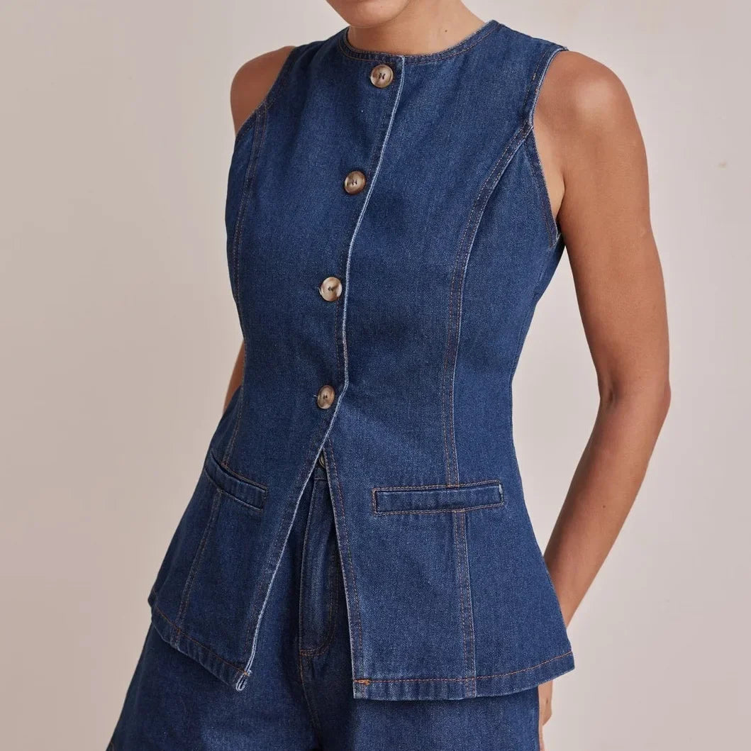 100% Cotton Denim Outfit for Women - Casual Style Set for Everyday Wear