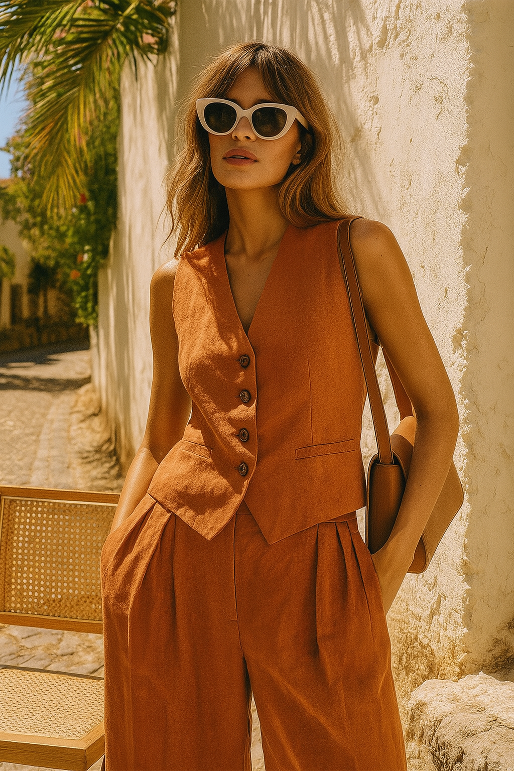 100% Linen Trouser Set for Women - Casual Chic Style - Lightweight and Breathable Fabric - Perfect for Summer Outfits