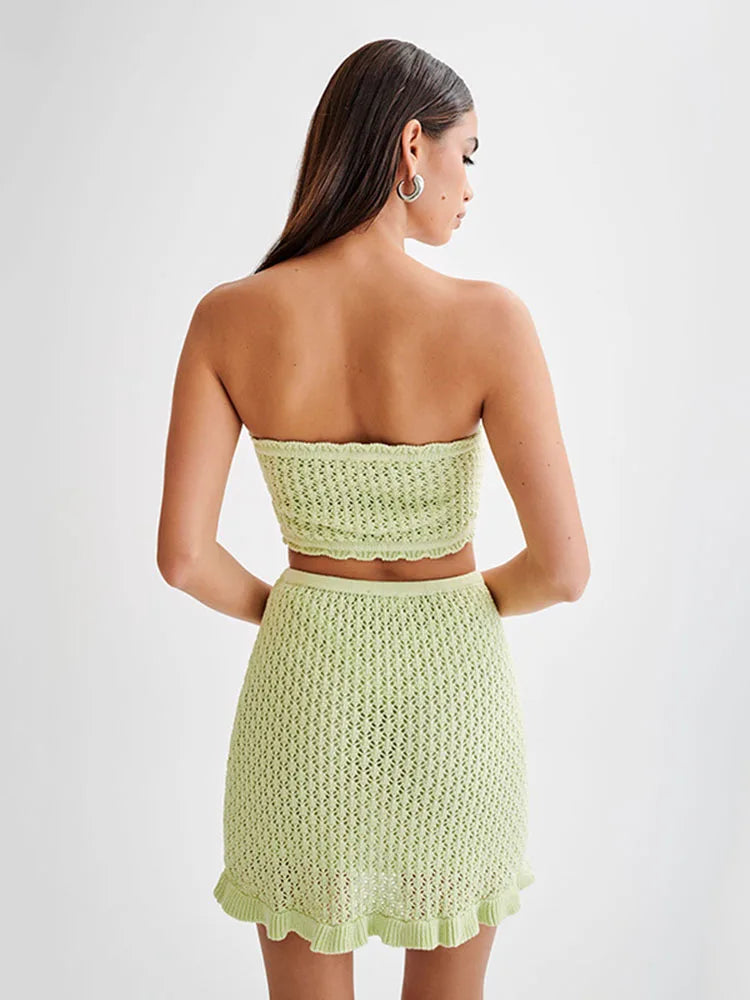 Beach Knit Set - Soft Cotton Blend - Casual Summer Outfit - Women's Beachwear - Available in Multiple Colors