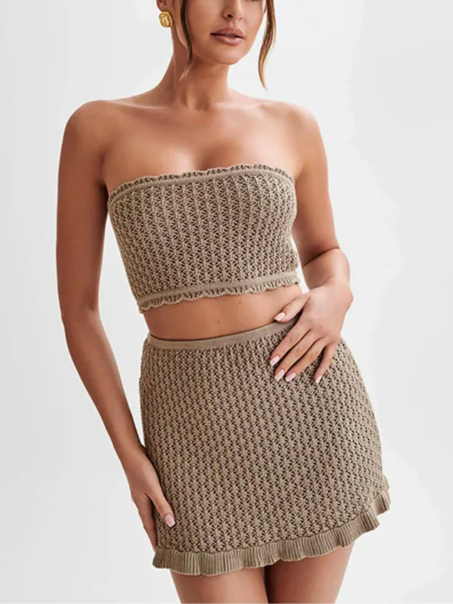 Beach Knit Set - Soft Cotton Blend - Casual Summer Outfit - Women's Beachwear - Available in Multiple Colors