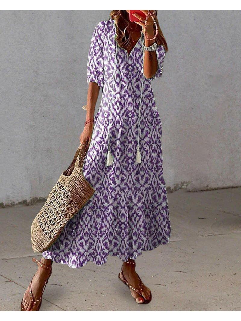 Boho Tummy Coverage Dress - Flowy Fabric - Casual Summer Dress - Perfect for Beach or Outdoor Events