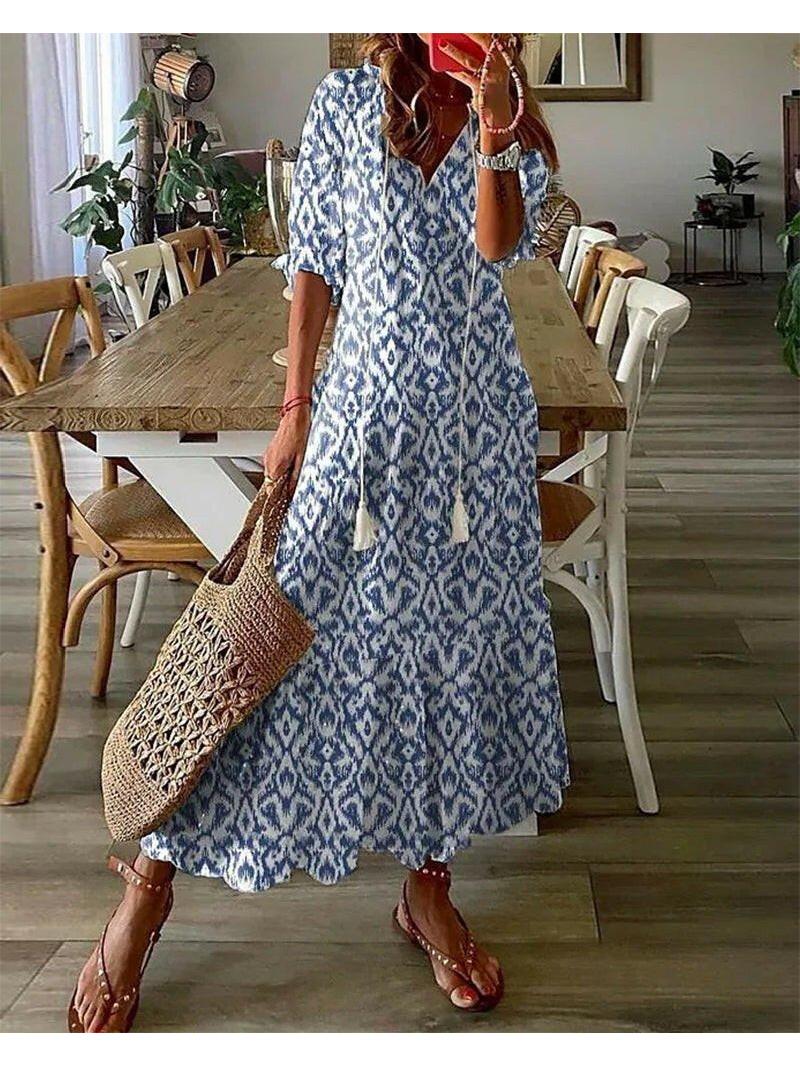 Boho Tummy Coverage Dress - Flowy Fabric - Casual Summer Dress - Perfect for Beach or Outdoor Events