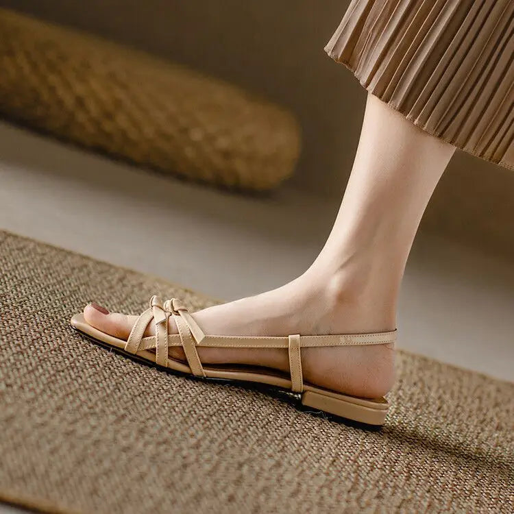 Bow Flats for Women - Comfortable Fabric Slip-On Shoes - Casual Everyday Footwear