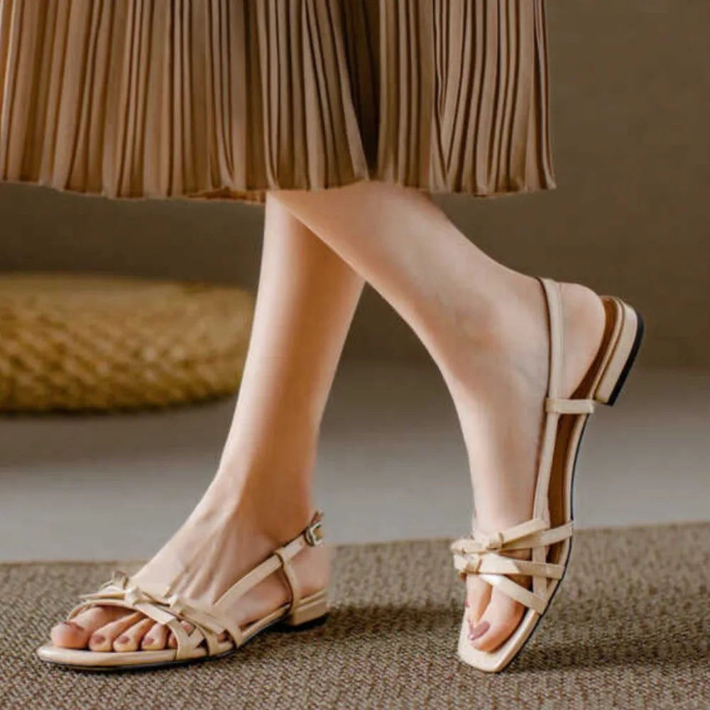 Bow Flats for Women - Comfortable Fabric Slip-On Shoes - Casual Everyday Footwear