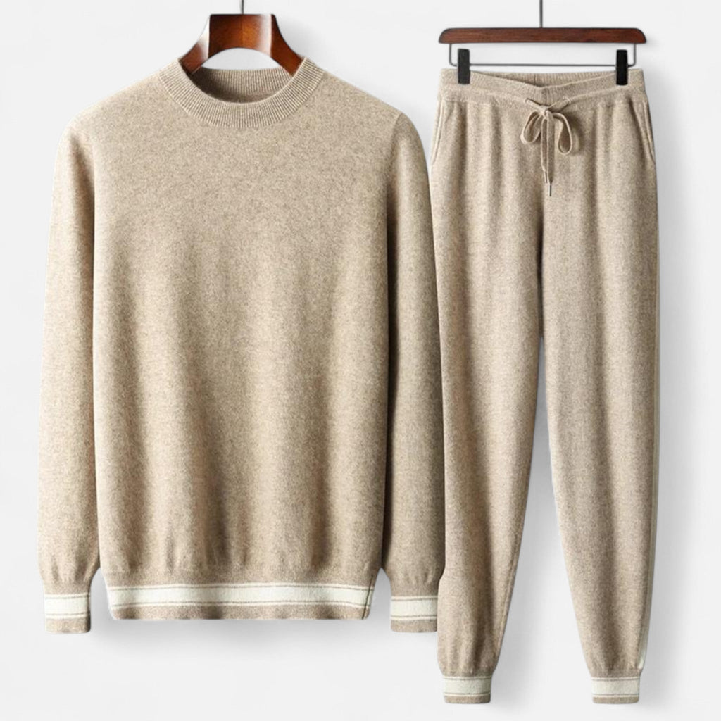 Cashmere Sweater and Pants Set for Men | Classic Style | Comfortable Knitwear for Casual Wear