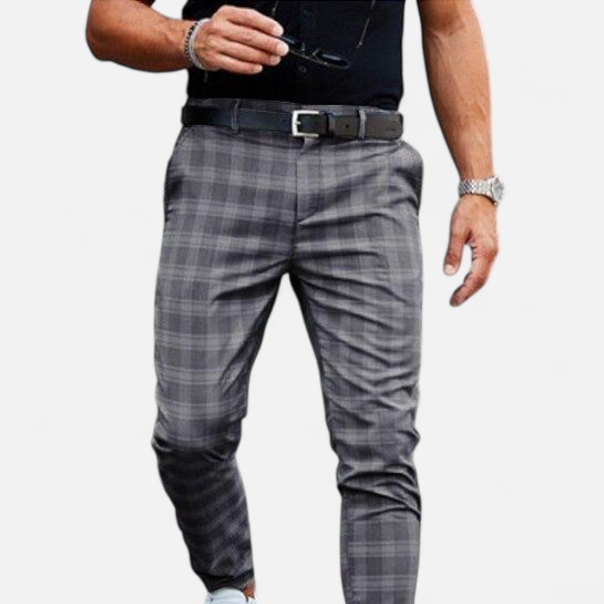 Chino Pants for Men | Premium Checkered Fabric | Elegant Style | Casual or Formal Wear