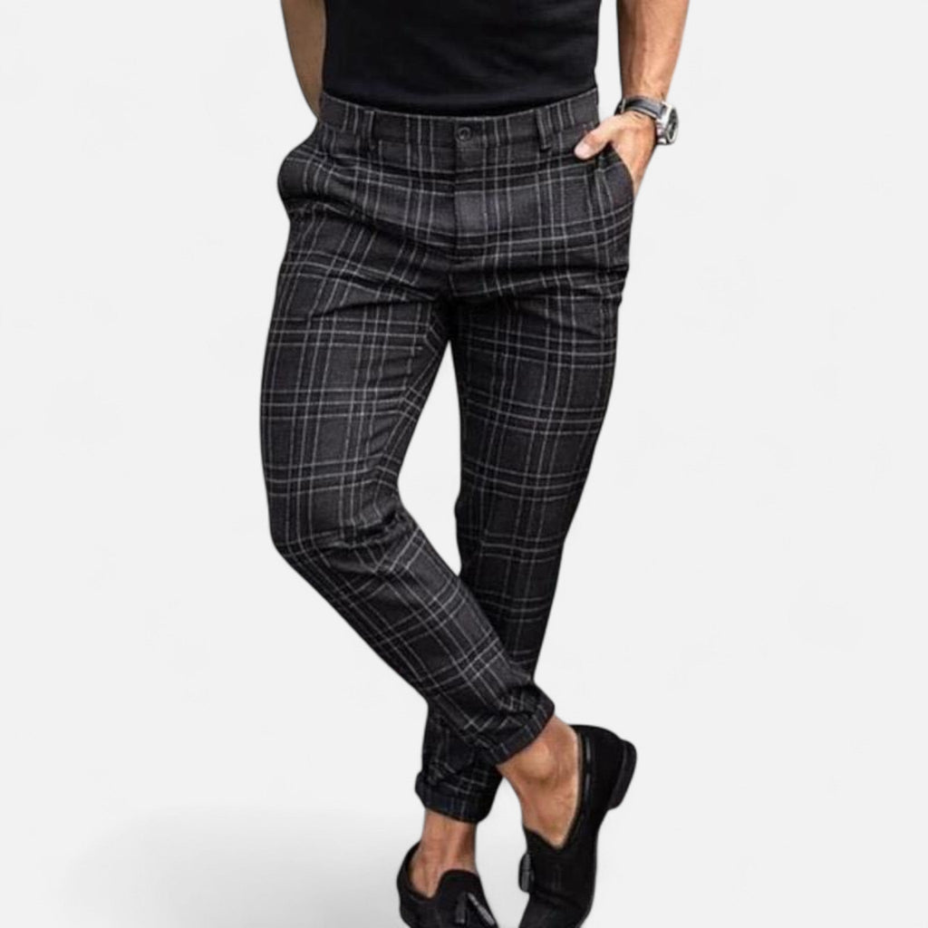 Chino Pants for Men | Premium Checkered Fabric | Elegant Style | Casual or Formal Wear