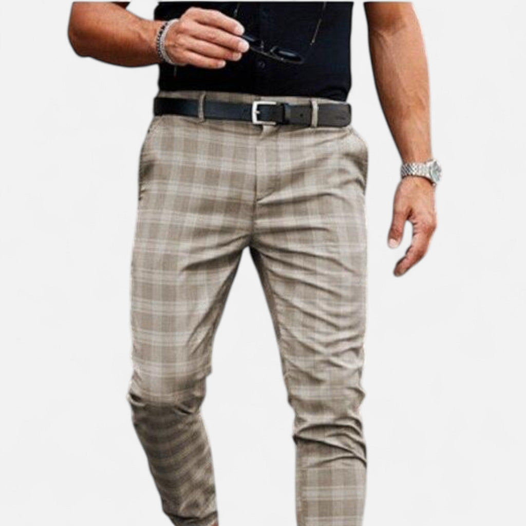 Chino Pants for Men | Premium Checkered Fabric | Elegant Style | Casual or Formal Wear