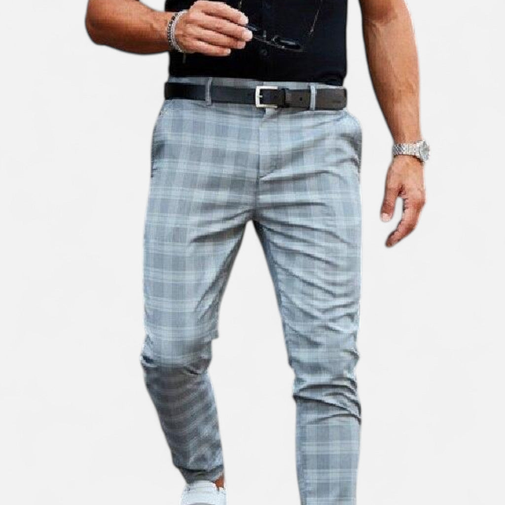 Chino Pants for Men | Premium Checkered Fabric | Elegant Style | Casual or Formal Wear