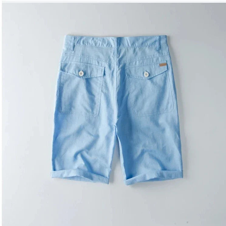 Cotton Linen Summer Beach Shorts for Men - Lightweight, Comfortable, Casual Swimwear