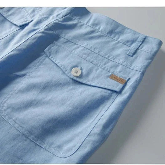 Cotton Linen Summer Beach Shorts for Men - Lightweight, Comfortable, Casual Swimwear