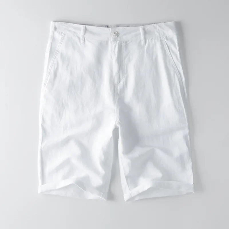 Cotton Linen Summer Beach Shorts for Men - Lightweight, Comfortable, Casual Swimwear