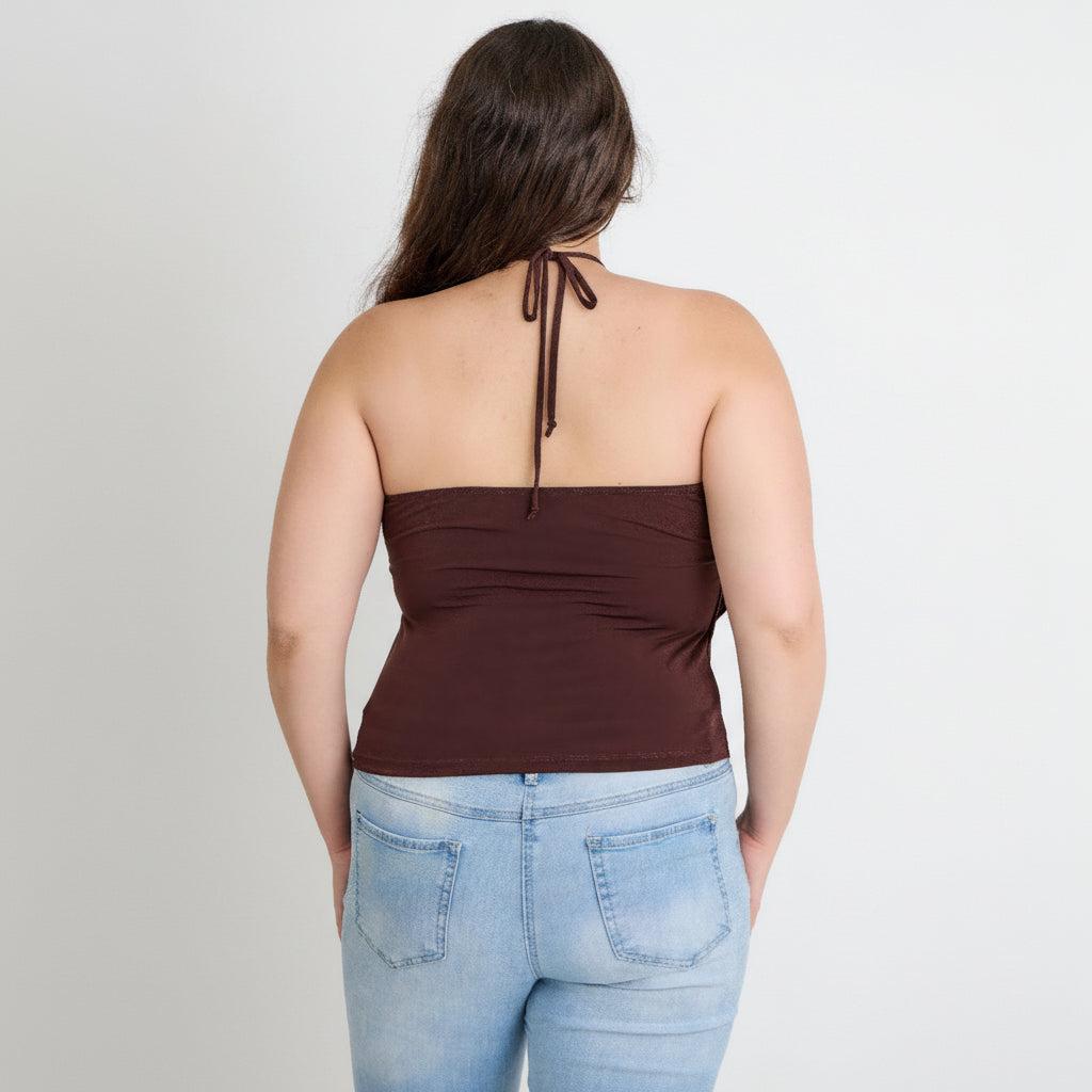 Cowl Neck Halter Top - Draped Design - Elegant Evening Wear - Women's Fashion Blouse - Available in Multiple Colors