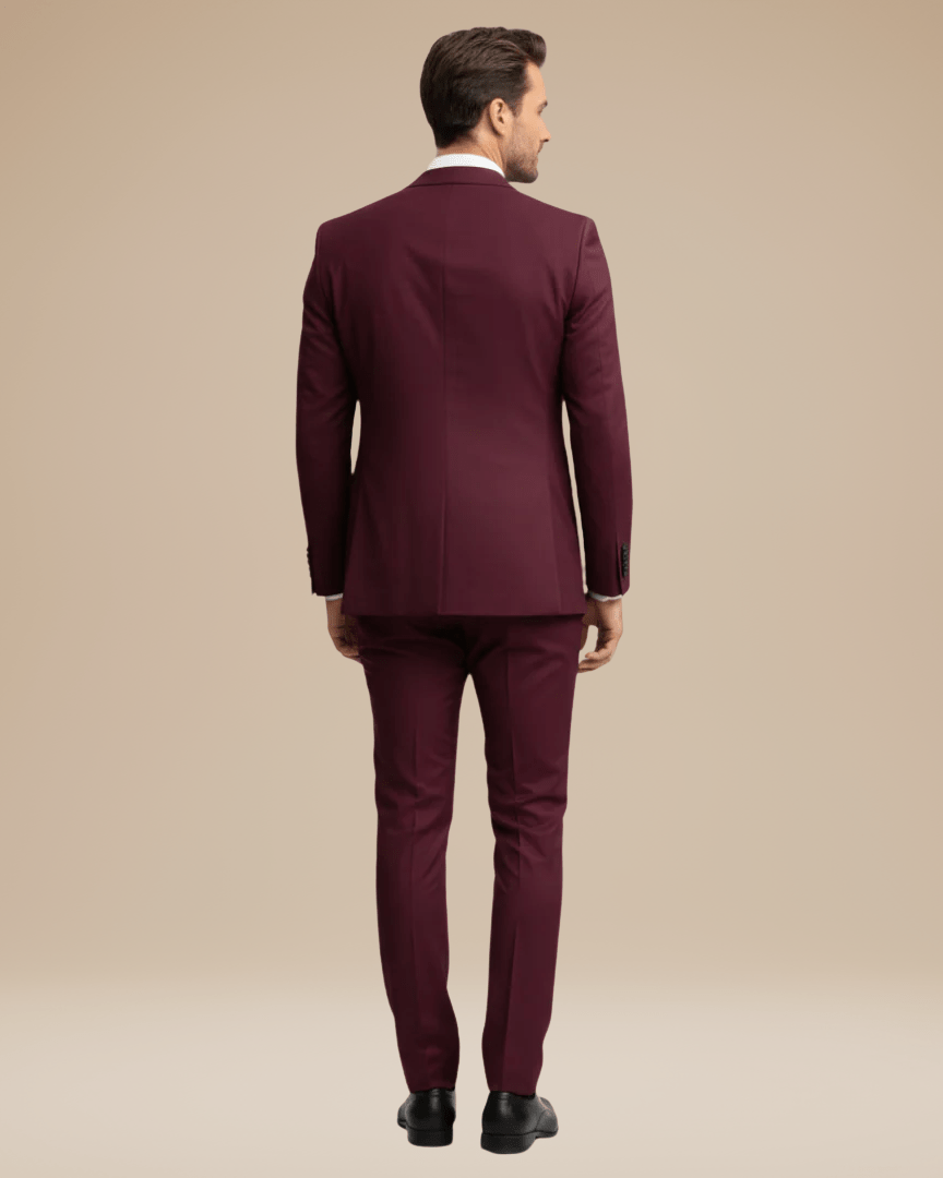 Custom Tailored Men's Three-Piece Suit in Soft Stretch Wool - Elegant Formal Wear with Regular Fit