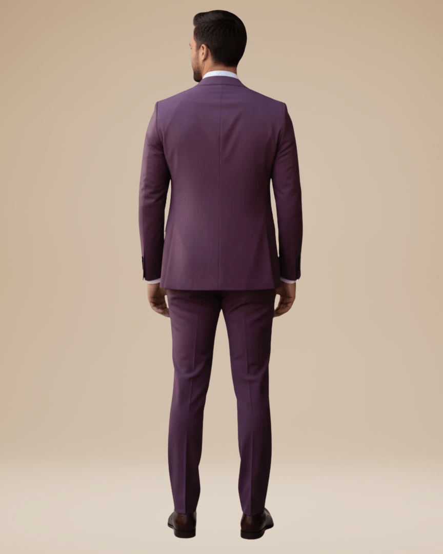 Custom Tailored Men's Three-Piece Suit in Soft Stretch Wool - Elegant Formal Wear with Regular Fit
