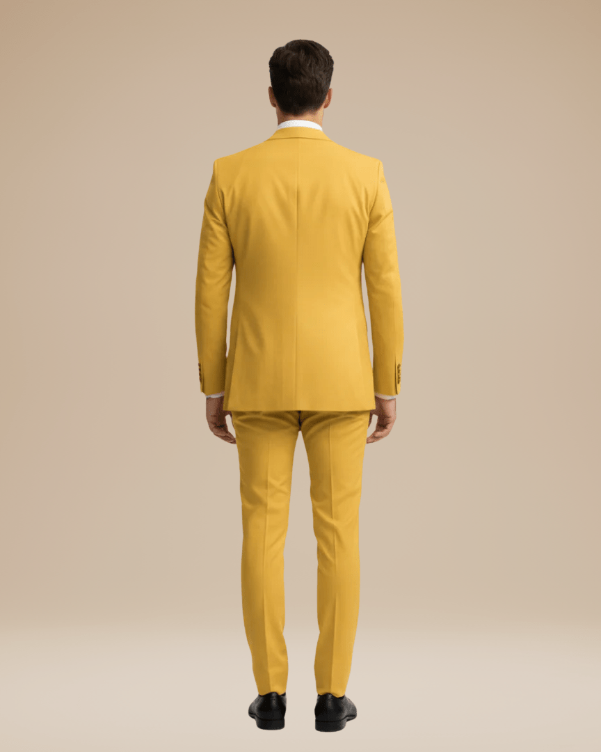 Custom Tailored Men's Three-Piece Suit in Soft Stretch Wool - Elegant Formal Wear with Regular Fit