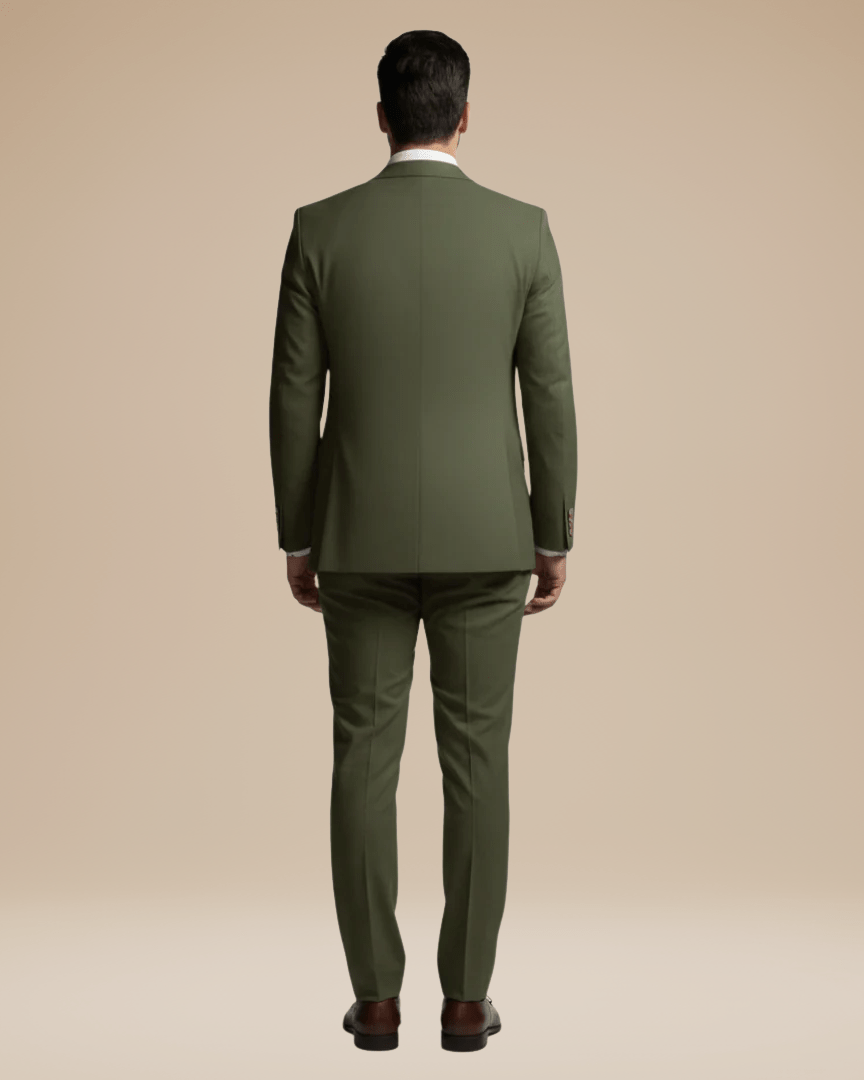 Custom Tailored Men's Three-Piece Suit in Soft Stretch Wool - Elegant Formal Wear with Regular Fit