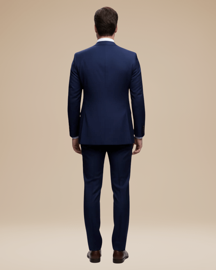 Custom Tailored Men's Three-Piece Suit in Soft Stretch Wool - Elegant Formal Wear with Regular Fit