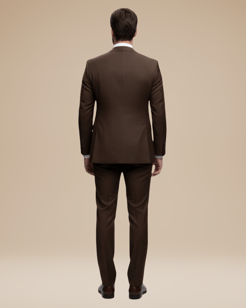 Custom Tailored Men's Three-Piece Suit in Soft Stretch Wool - Elegant Formal Wear with Regular Fit