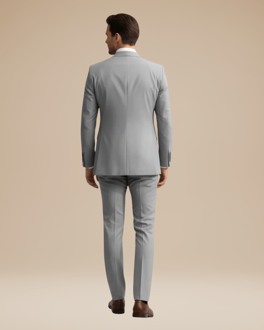 Custom Tailored Men's Three-Piece Suit in Soft Stretch Wool - Elegant Formal Wear with Regular Fit