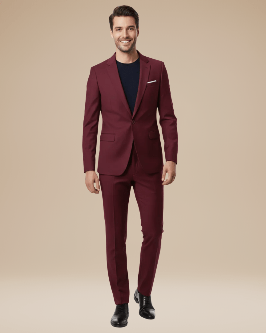 Customizable Stretch Fabric Two-Piece Men's Suit - Elegant and Versatile Attire for Formal and Business Occasions