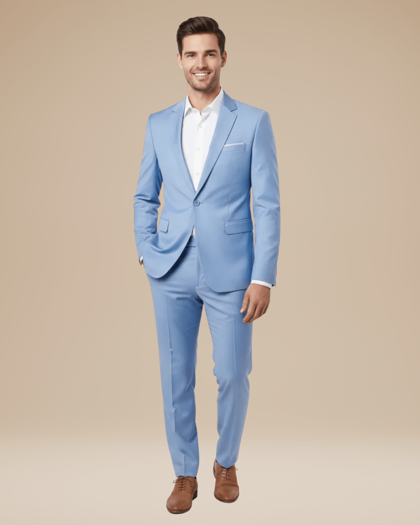 Customizable Stretch Fabric Two-Piece Men's Suit - Elegant and Versatile Attire for Formal and Business Occasions
