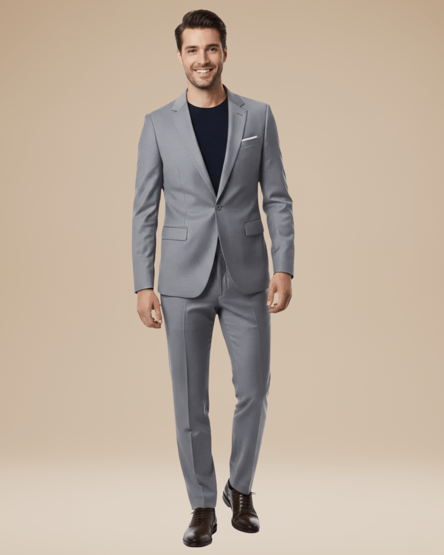 Customizable Stretch Fabric Two-Piece Men's Suit - Elegant and Versatile Attire for Formal and Business Occasions