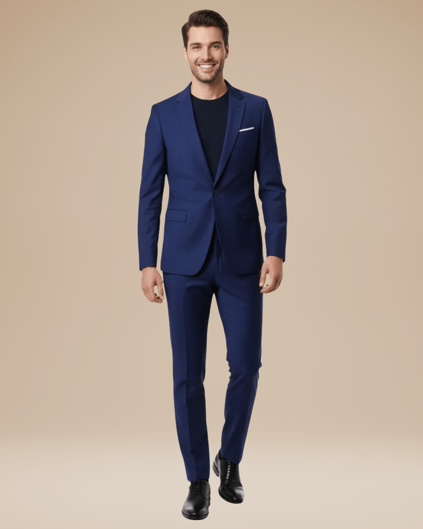 Customizable Stretch Fabric Two-Piece Men's Suit - Elegant and Versatile Attire for Formal and Business Occasions