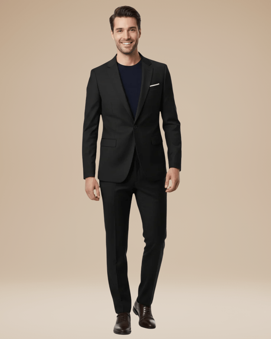 Customizable Stretch Fabric Two-Piece Men's Suit - Elegant and Versatile Attire for Formal and Business Occasions