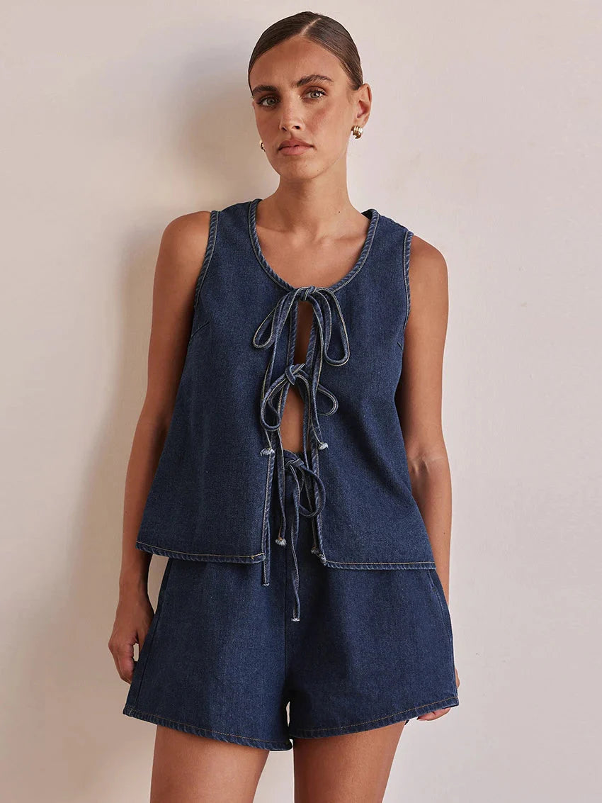 Denim Jacket and Pants Set - Casual Denim Outfit for Women - Stylish Everyday Wear - Available in Multiple Sizes