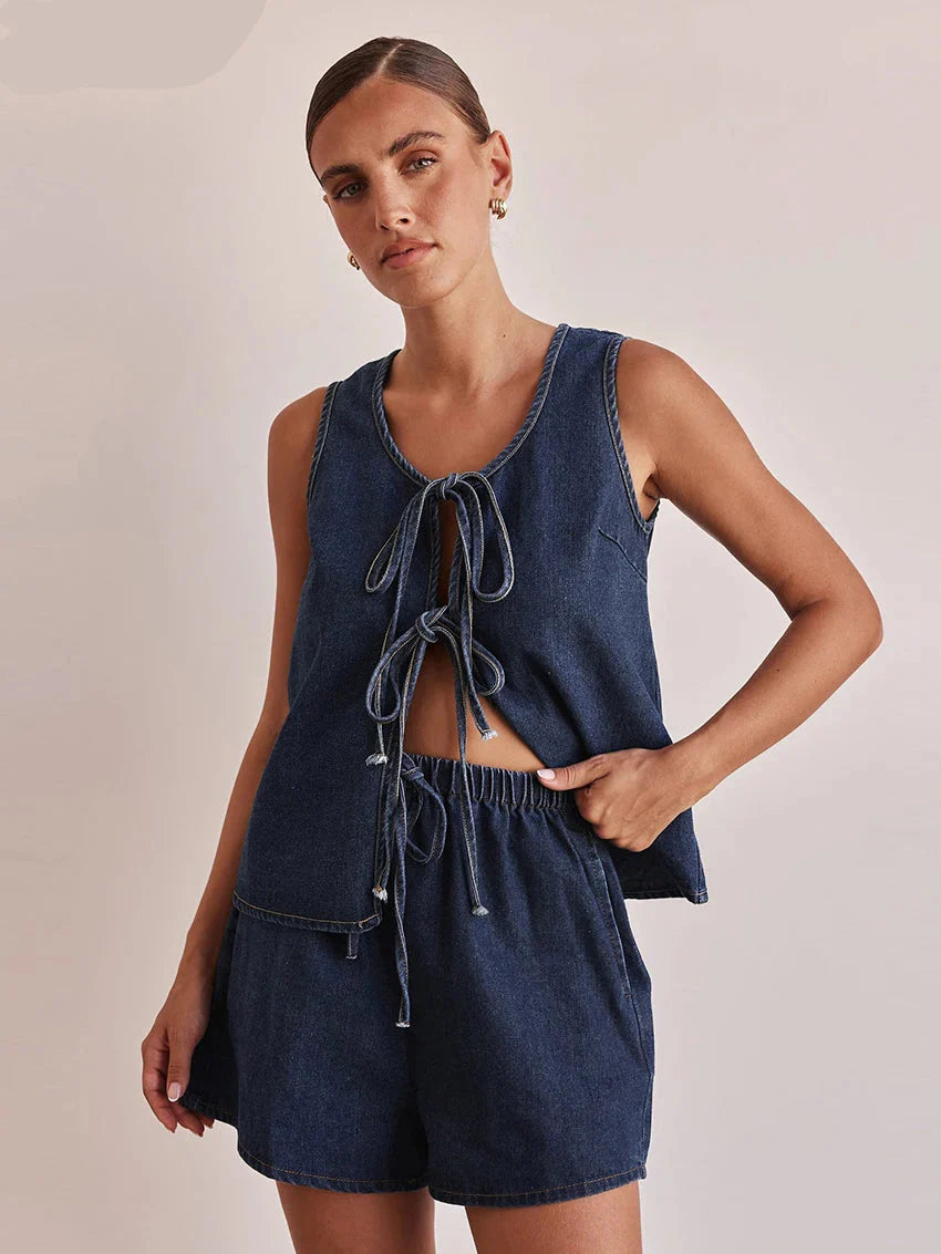 Denim Jacket and Pants Set - Casual Denim Outfit for Women - Stylish Everyday Wear - Available in Multiple Sizes