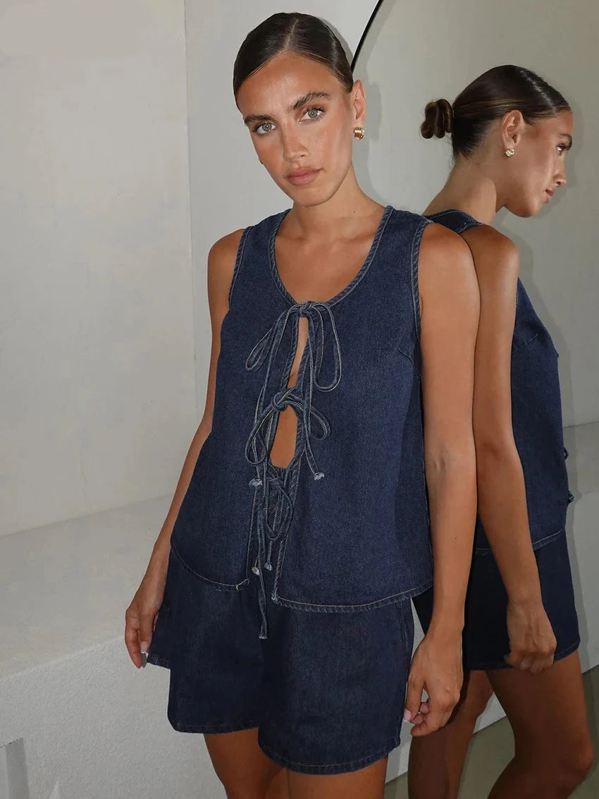 Denim Jacket and Pants Set - Casual Denim Outfit for Women - Stylish Everyday Wear - Available in Multiple Sizes