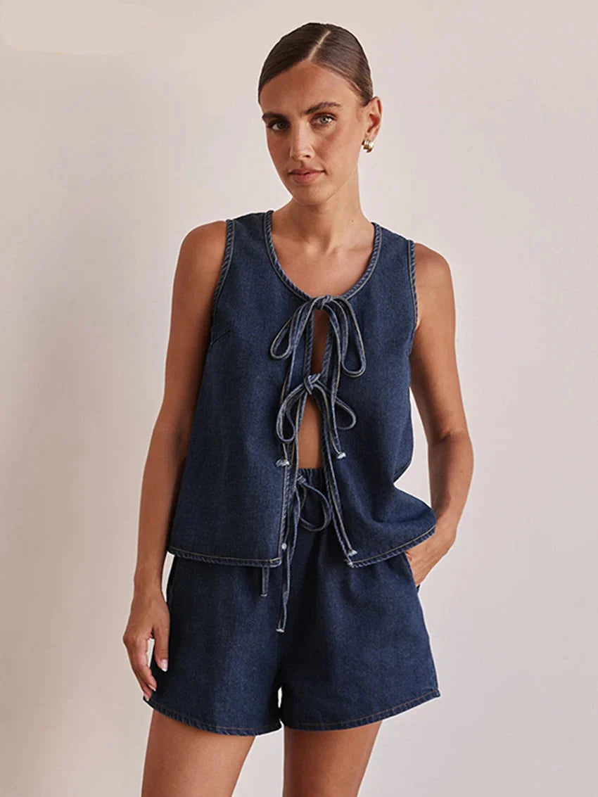 Denim Jacket and Pants Set - Casual Denim Outfit for Women - Stylish Everyday Wear - Available in Multiple Sizes