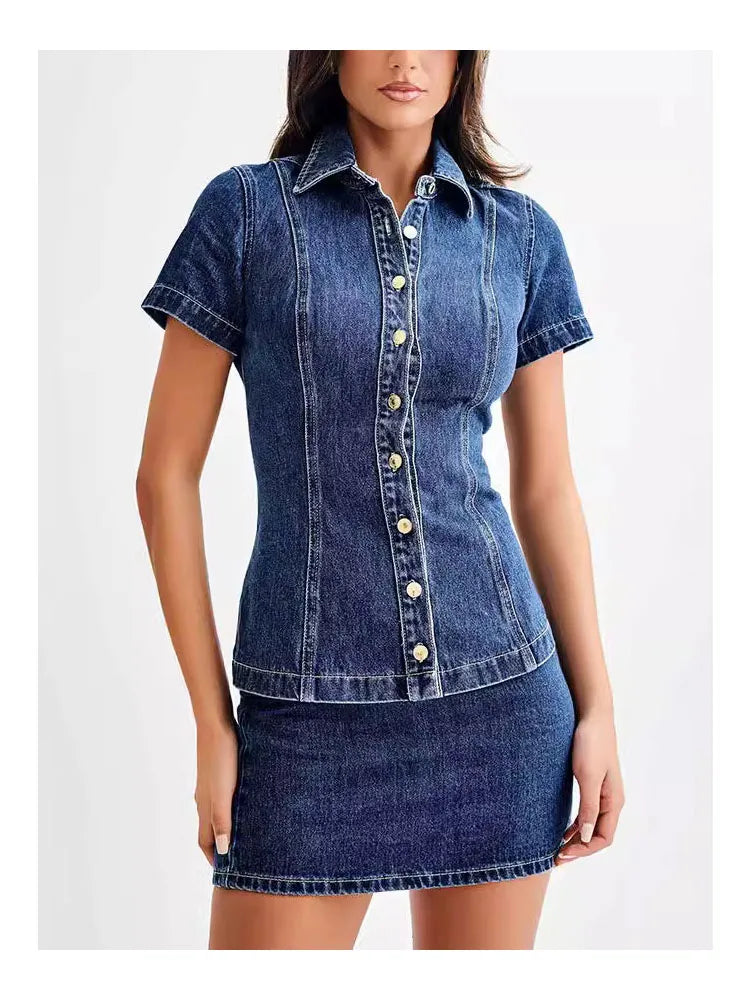 Denim Jacket and Pants Set | Classic Denim Material | Casual Style | Women's Outfit for Everyday Wear