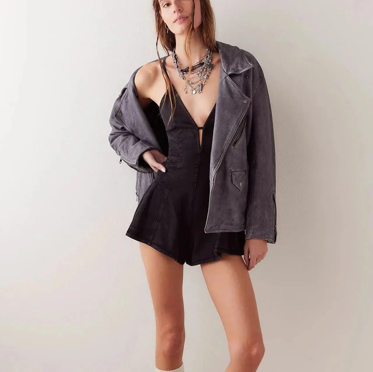 Denim Midi Dress for Women | Classic Blue Jean Fabric | Casual Everyday Wear | Adjustable Straps and Pockets