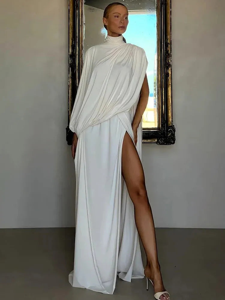 Draped Two-Piece Skirt Set for Women - Lightweight Fabric, Casual Style, Perfect for Summer Outings and Events