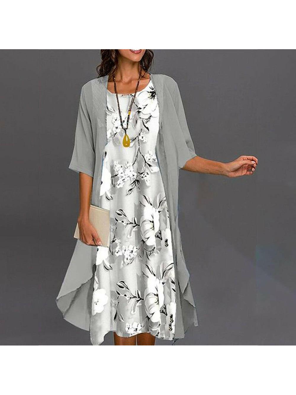 Elegant Printed Dress in Soft Fabric - Perfect for Casual Wear or Special Occasions