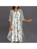 Elegant Printed Dress in Soft Fabric - Perfect for Casual Wear or Special Occasions