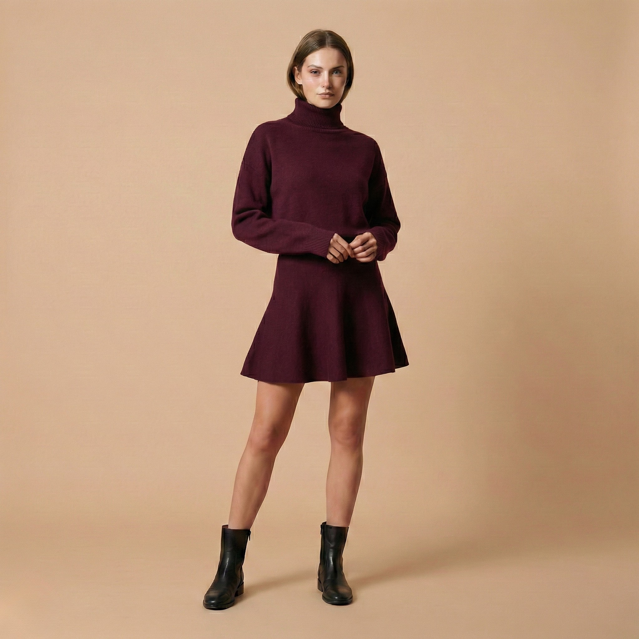 Elegant Short Dress in Soft Fabric - Timeless Design for Casual or Formal Occasions