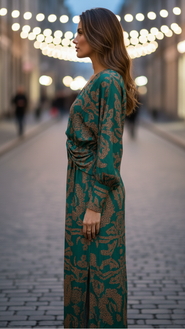 Elegant Women's Dress - Lightweight Fabric, A-Line Design for Formal Events and Parties, Available in Multiple Sizes