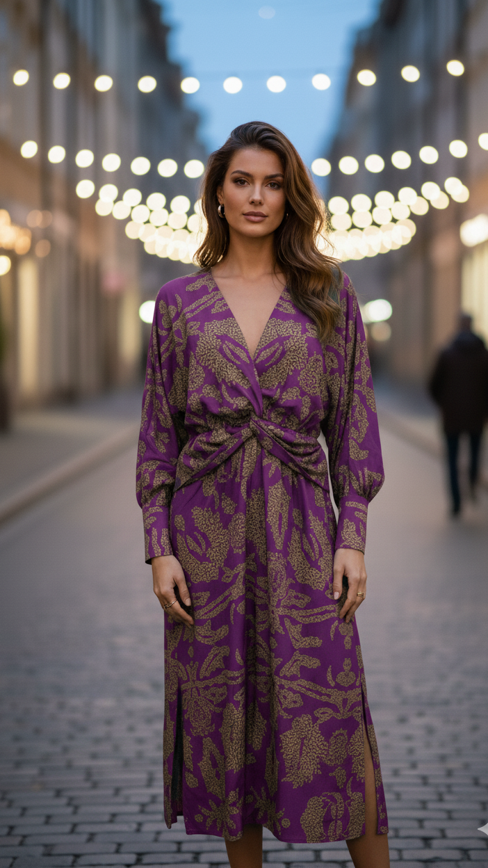 Elegant Women's Dress - Lightweight Fabric, A-Line Design for Formal Events and Parties, Available in Multiple Sizes