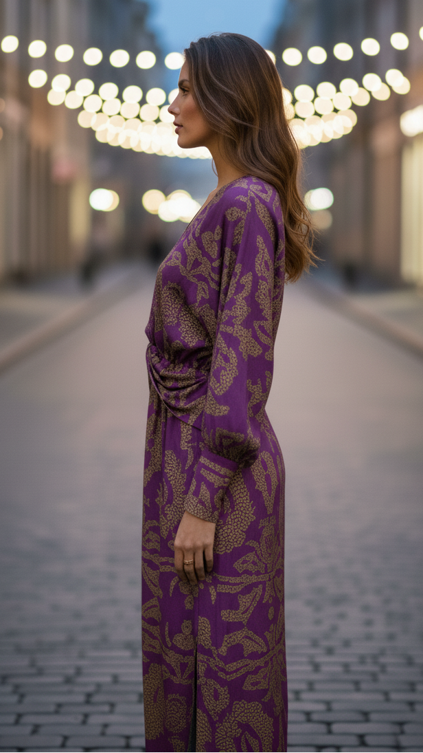 Elegant Women's Dress - Lightweight Fabric, A-Line Design for Formal Events and Parties, Available in Multiple Sizes