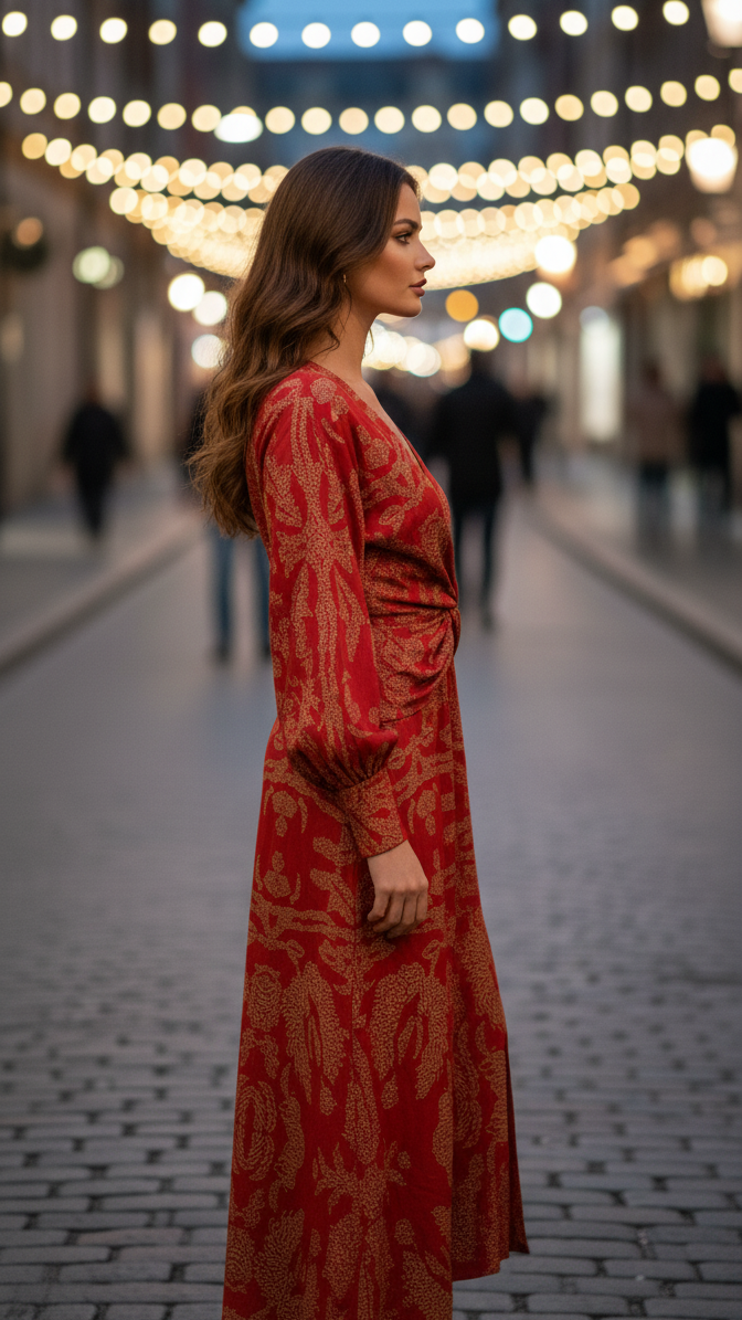 Elegant Women's Dress - Lightweight Fabric, A-Line Design for Formal Events and Parties, Available in Multiple Sizes