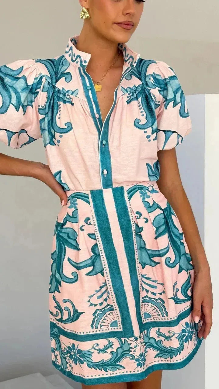 Floral Linen Cocktail Dress for Women - Elegant Summer Party Attire with Sleeveless Design