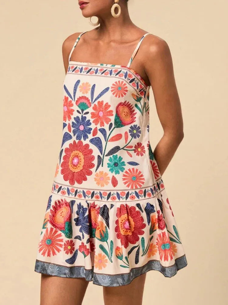 Floral Print Maxi Dress - Lightweight Cotton - Casual Summer Wear - Zaria Bloom Design