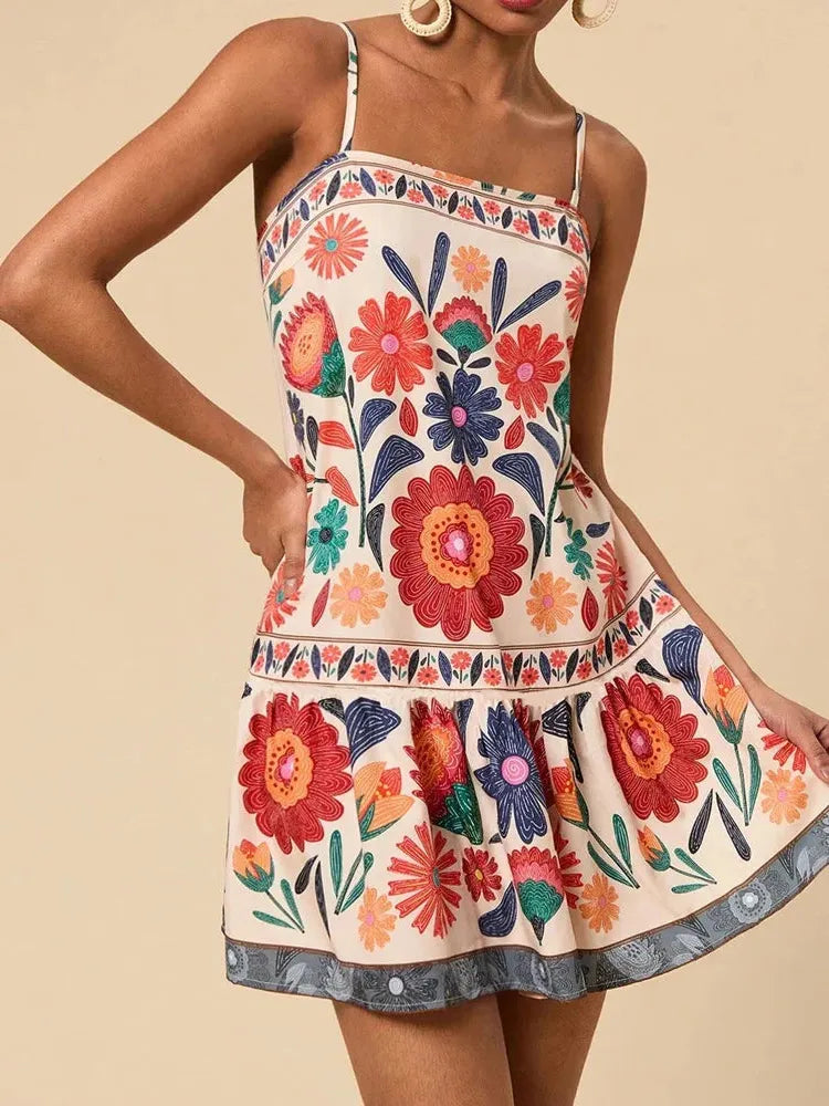 Floral Print Maxi Dress - Lightweight Cotton - Casual Summer Wear - Zaria Bloom Design