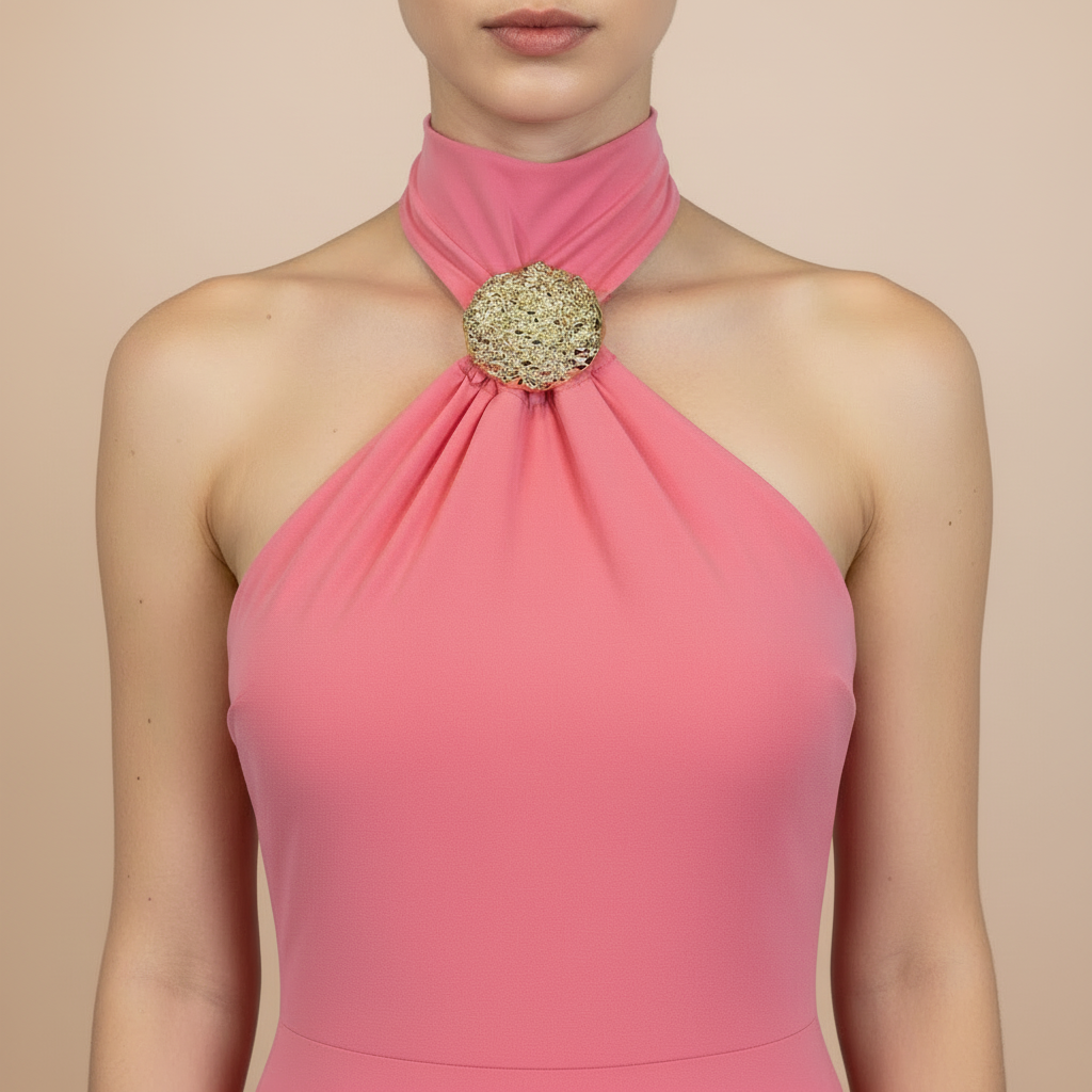 Halter Neck Sleeveless Mini Dress in Soft Fabric for Casual Wear or Parties, Available in Multiple Colors