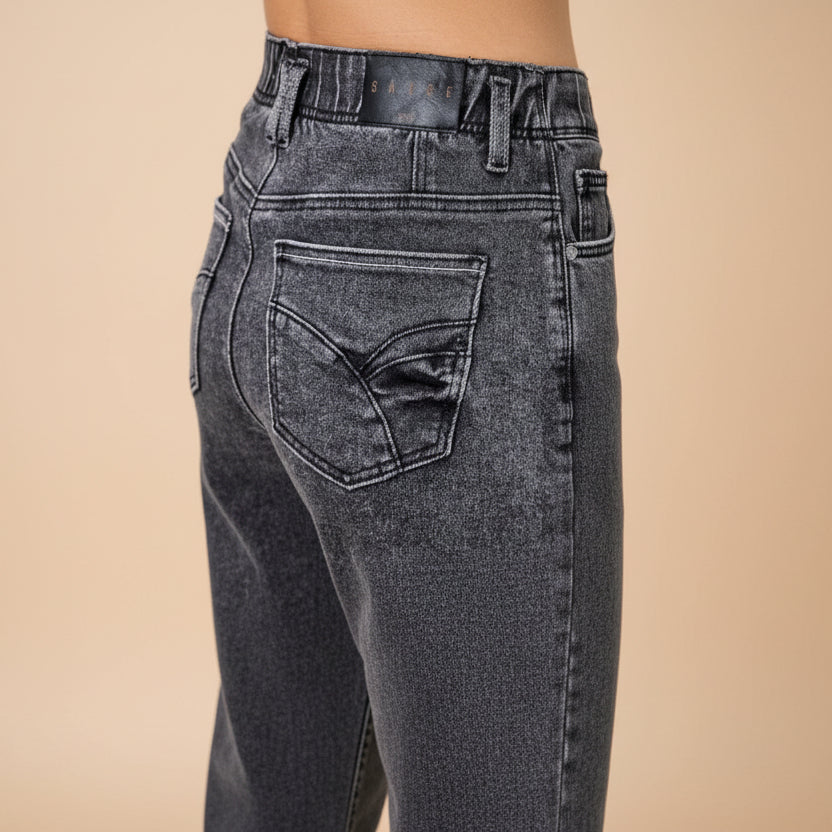 High-Rise Wide Leg Crop Jeans for Women - Comfortable Denim Casual Pants for Everyday Wear