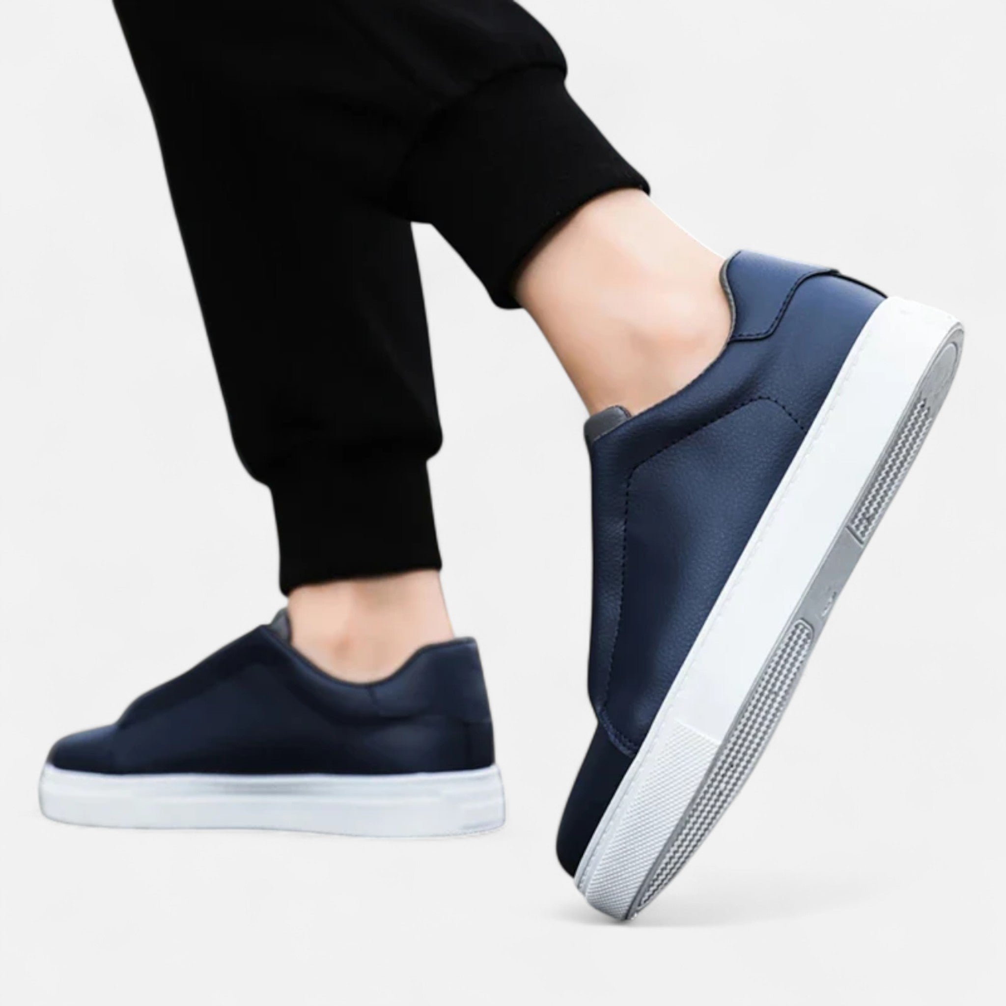 Leather Slip-On Sneakers for Men | Premium Casual Footwear | Stylish Everyday Use